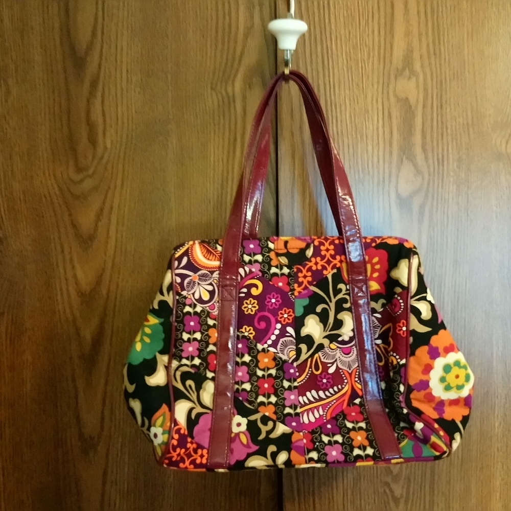 Vera Bradley Chevron Frame Satchel in Suzani